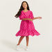 Juniors All-Over Schffli Textured Tiered Dress with Asymmetric Neck-Dresses%2C Gowns and Frocks-thumbnailMobile-1