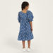 Juniors All-Over Print Dress with Puff Sleeves and Flounce Hem-Dresses%2C Gowns and Frocks-thumbnailMobile-3