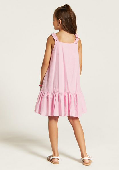 Juniors Striped Sleeveless Dress with Ruffles-Dresses%2C Gowns and Frocks-image-3