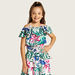 Juniors All-Over Floral Print Cold Shoulder Top and Tiered Skirt Set-Clothes Sets-thumbnail-1