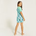 Juniors Printed Swimsuit with Raglan Sleeves-Swimwear-thumbnailMobile-2