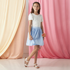 Juniors Textured Skirt with Zip Closure