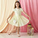 Juniors Striped Dress with Puff Sleeves and Zip Closure-Dresses%2C Gowns and Frocks-thumbnail-0
