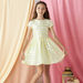 Juniors Striped Dress with Puff Sleeves and Zip Closure-Dresses%2C Gowns and Frocks-thumbnailMobile-1