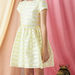 Juniors Striped Dress with Puff Sleeves and Zip Closure-Dresses%2C Gowns and Frocks-thumbnailMobile-2