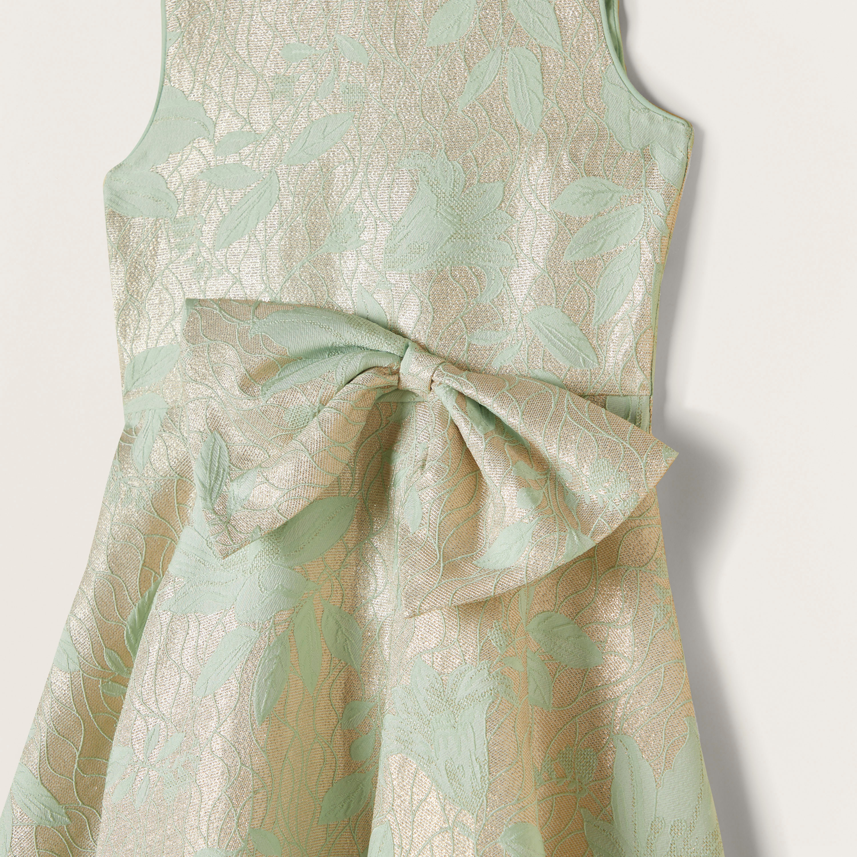 Juniors Textured Sleeveless Dress with Bow Detail-girls-clothing-dressesandjumpsuits-image-2