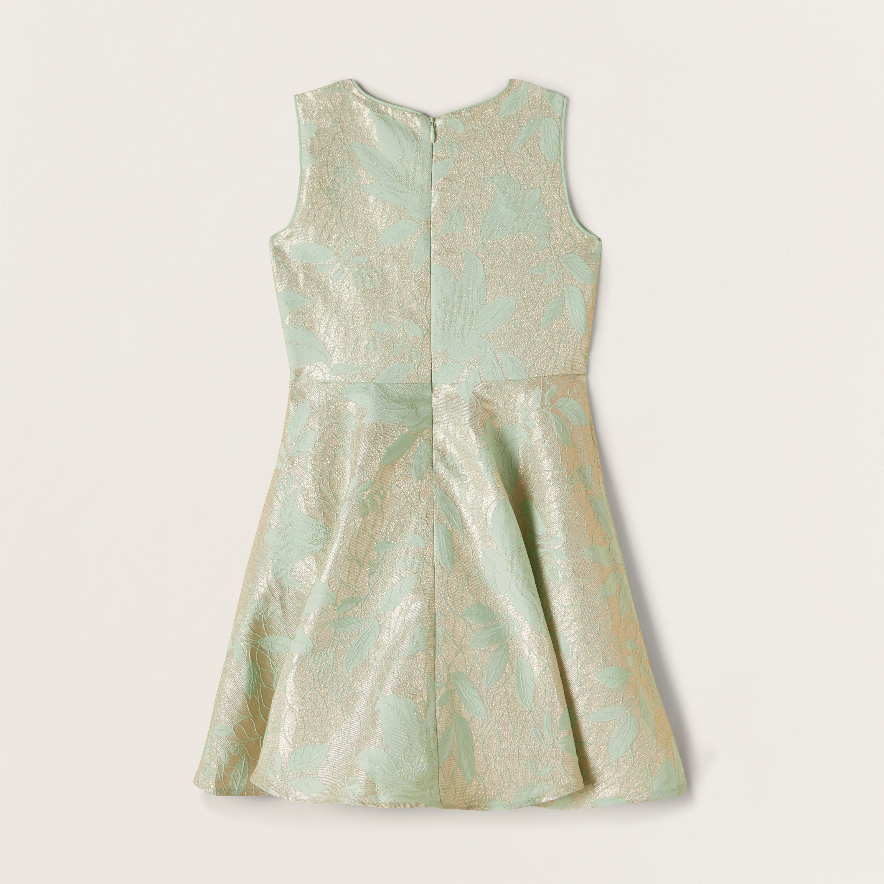 Juniors Textured Sleeveless Dress with Bow Detail-girls-clothing-dressesandjumpsuits-image-4
