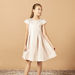 Juniors Textured A-line Dress with Cap Sleeves-Dresses%2C Gowns and Frocks-thumbnail-1