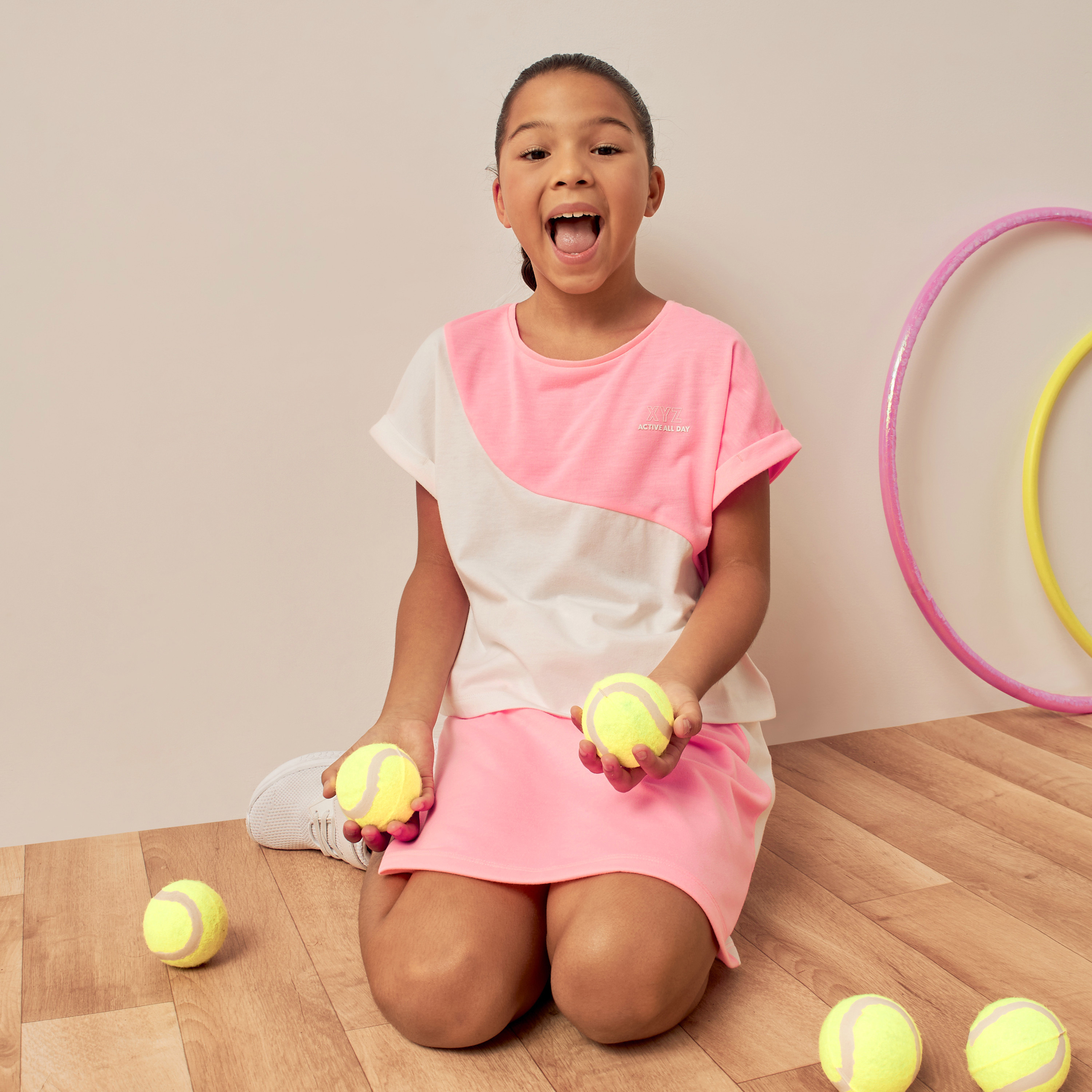 XYZ Panelled Round Neck T-shirt-girls-clothing-tshirts-image-2
