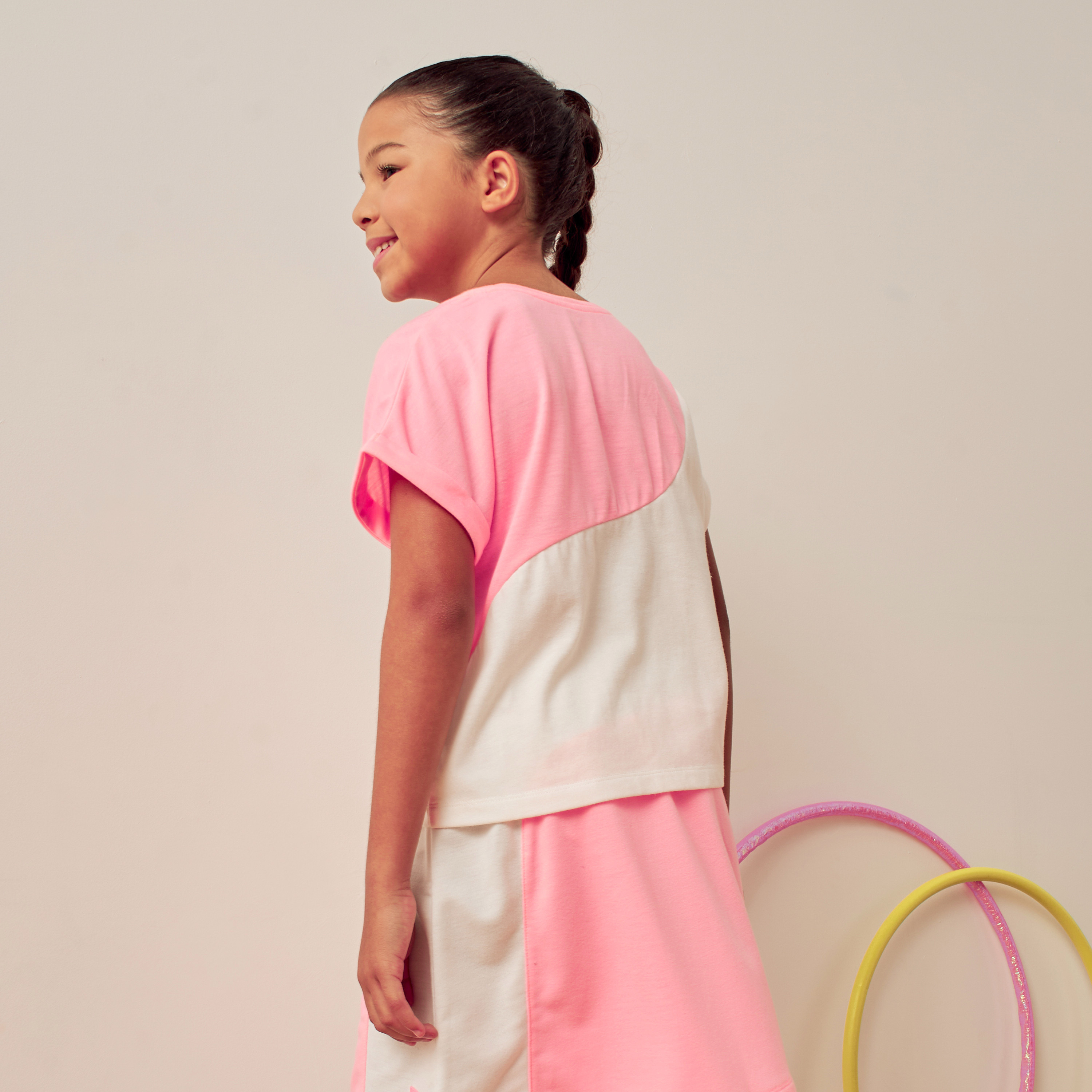 XYZ Panelled Round Neck T-shirt-girls-clothing-tshirts-image-4