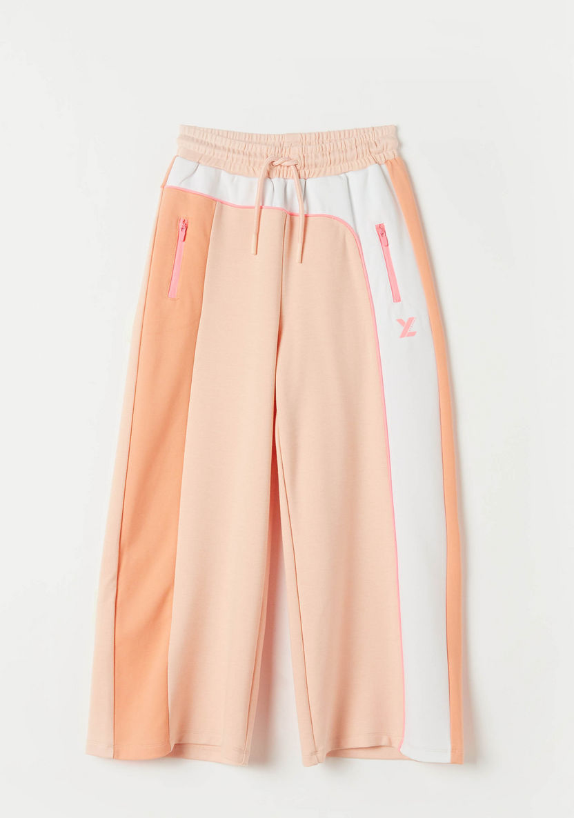 XYZ Colourblocked Track Pants with Panel Detail and Drawstring Closure-Pants-image-0