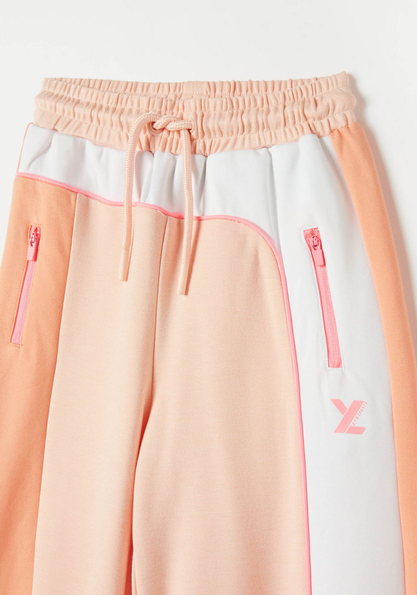 XYZ Colourblocked Track Pants with Panel Detail and Drawstring Closure-Pants-image-1