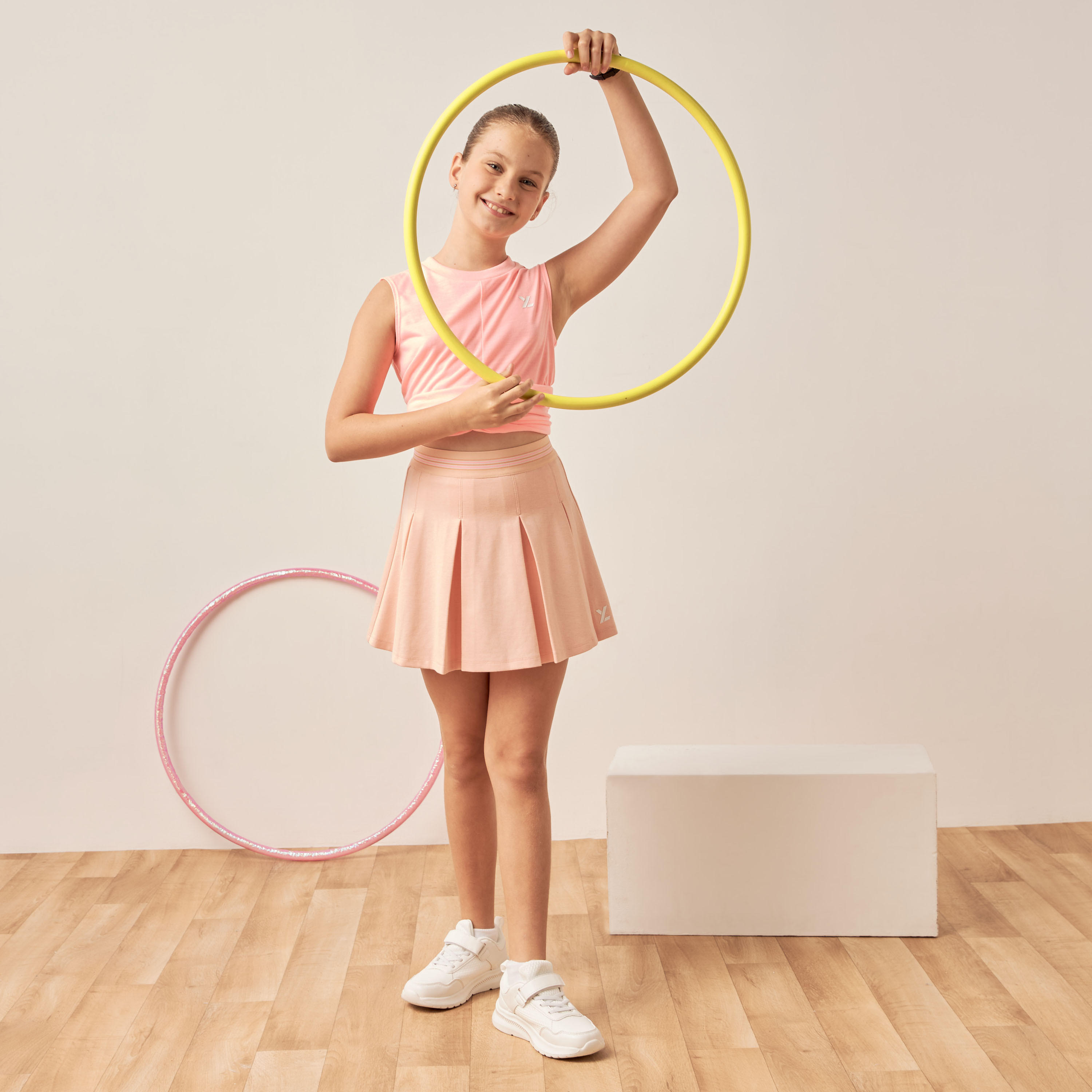 XYZ Box Pleats Skirt with Elasticised Waistband-girls-clothing-sportswear-bottoms-image-2