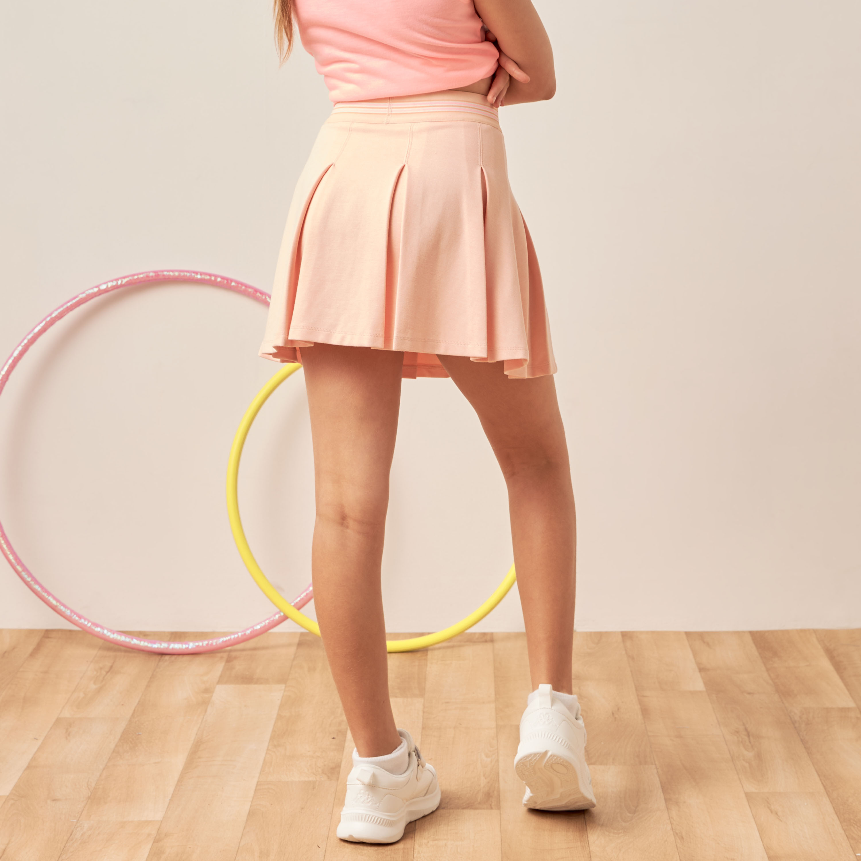 XYZ Box Pleats Skirt with Elasticised Waistband-girls-clothing-sportswear-bottoms-image-4