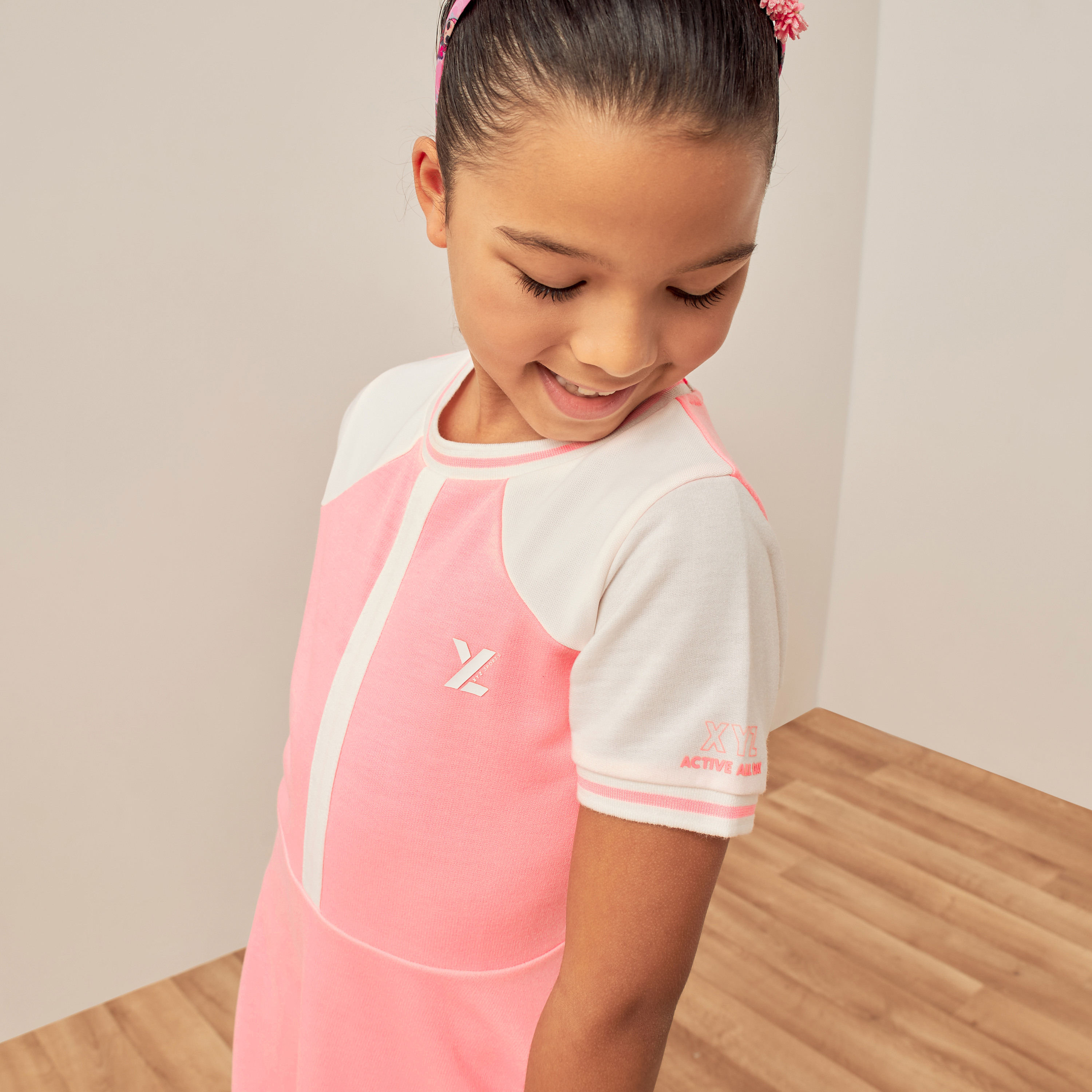 XYZ Panelled Dress with Short Sleeves-girls-clothing-dressesandjumpsuits-image-3