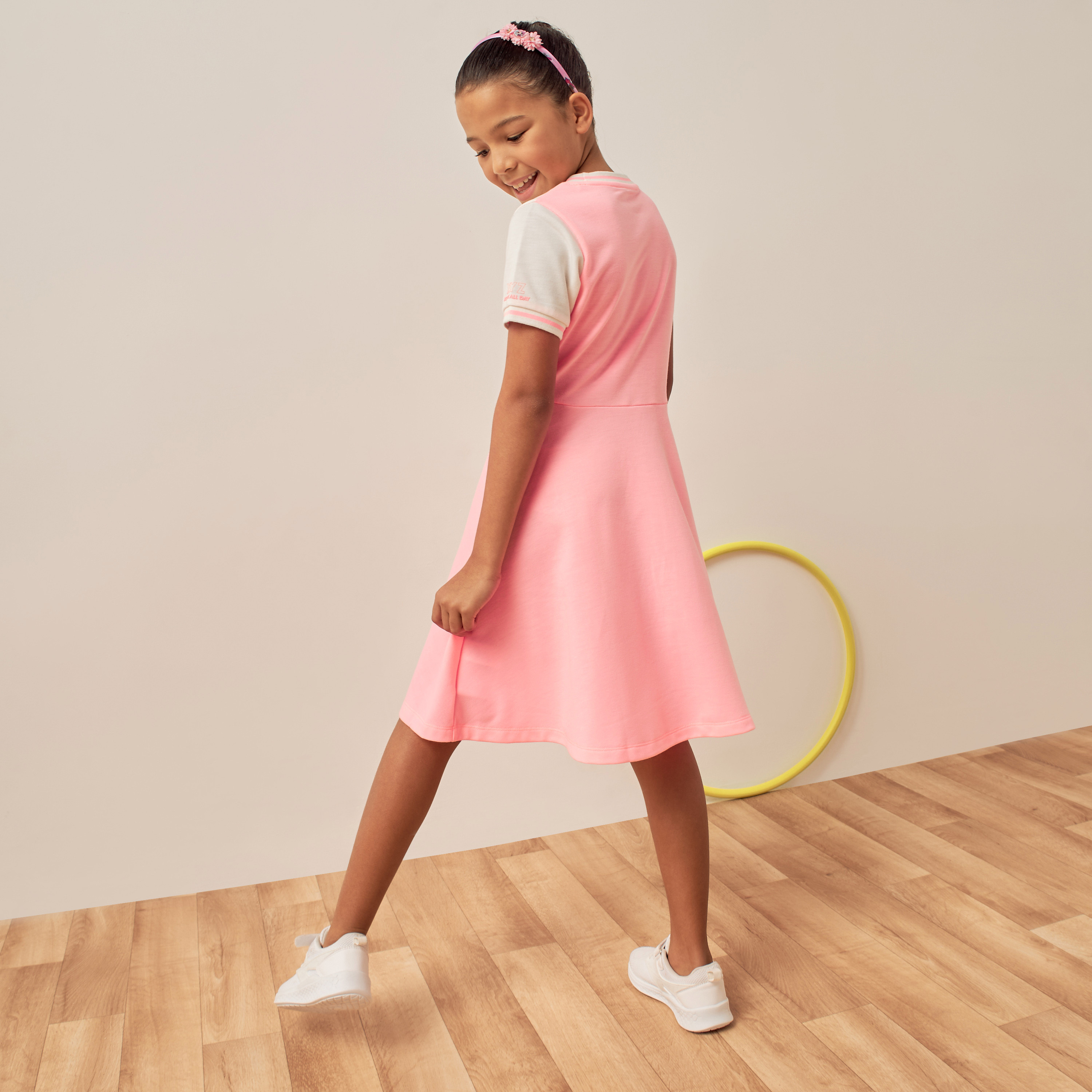 XYZ Panelled Dress with Short Sleeves-girls-clothing-dressesandjumpsuits-image-4