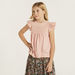 Eligo Solid Top with Cap Ruffle Sleeves and Lace Trims-Blouses-thumbnail-1