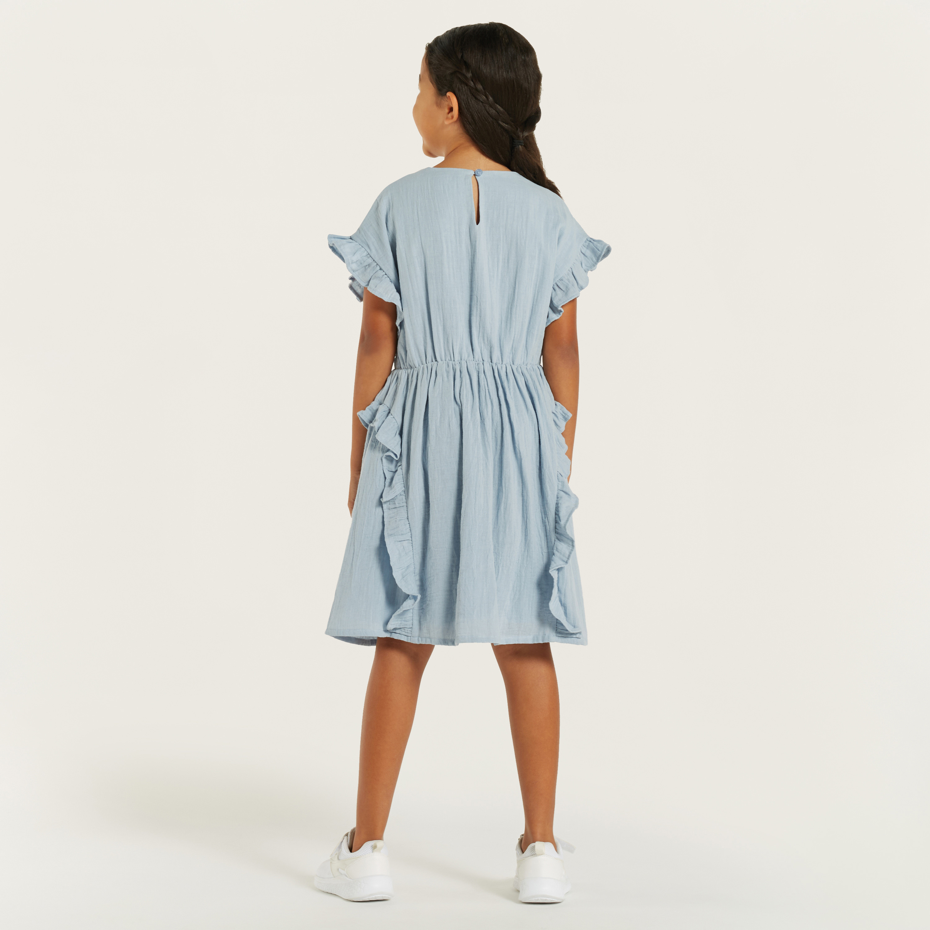 Eligo Embroidered Dress with Tie-Up Detail-girls-clothing-dressesandjumpsuits-image-4