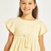 Eligo All-Over Schiffli Textured A-line Dress with Pom-Pom Lace-Dresses%2C Gowns and Frocks-thumbnail-3