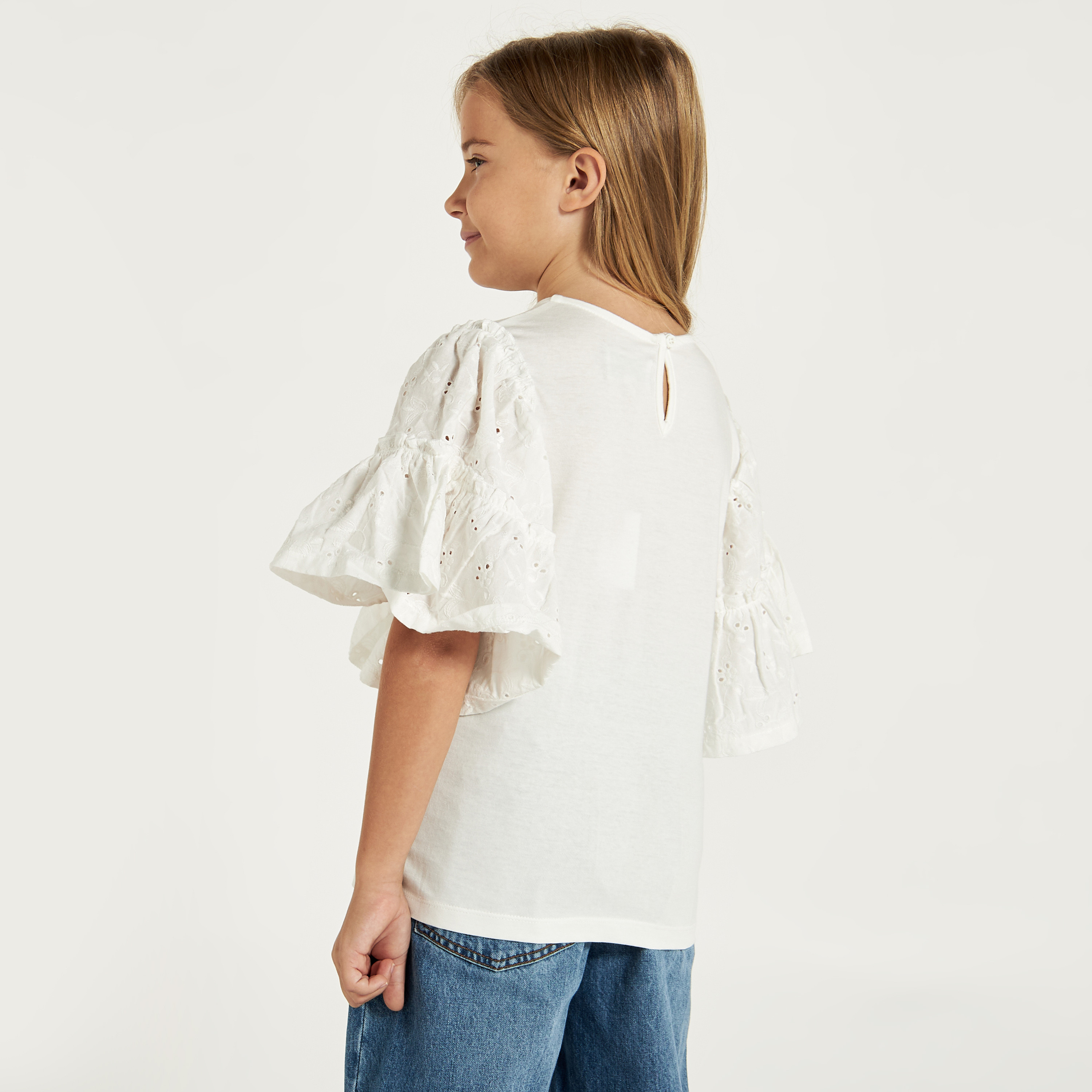 Lee Cooper Floral Print T-shirt with Short Sleeves-girls-clothing-schoolwear-tshirts-image-5