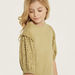 Lee Cooper Schiffli Detail Top with Round Neck and Puff Sleeves-T Shirts-thumbnailMobile-2