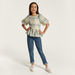 Lee Cooper Checked A-line Top with Button Closure and Short Sleeves-Blouses-thumbnail-1
