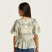 Lee Cooper Checked A-line Top with Button Closure and Short Sleeves-Blouses-thumbnailMobile-3