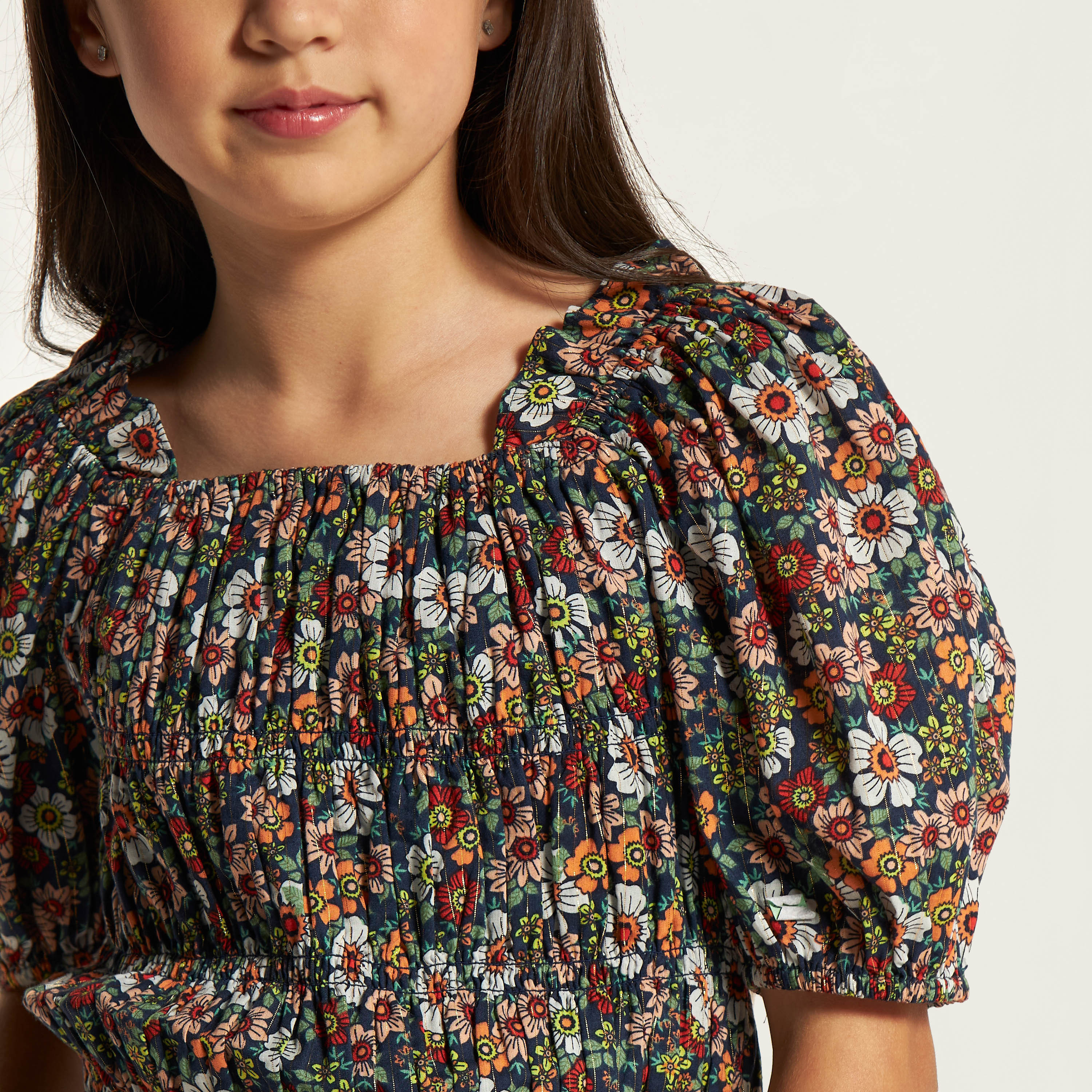 Lee Cooper All Over Floral Print Tiered Peplum Top with Ruffle Detail-girls-clothing-blousesandshirts-image-3