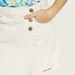 Lee Cooper Logo Embroidered Denim Skirt with Pocket and Button Closure-Skirts-thumbnailMobile-2