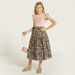 Lee Cooper Floral Print A-line Skirt with Elasticised Waistband-Skirts-thumbnail-0