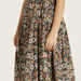Lee Cooper Floral Print A-line Skirt with Elasticised Waistband-Skirts-thumbnail-2