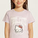 Sanrio Hello Kitty Print Crew Neck T-shirt with Short Sleeves-T Shirts-thumbnail-2