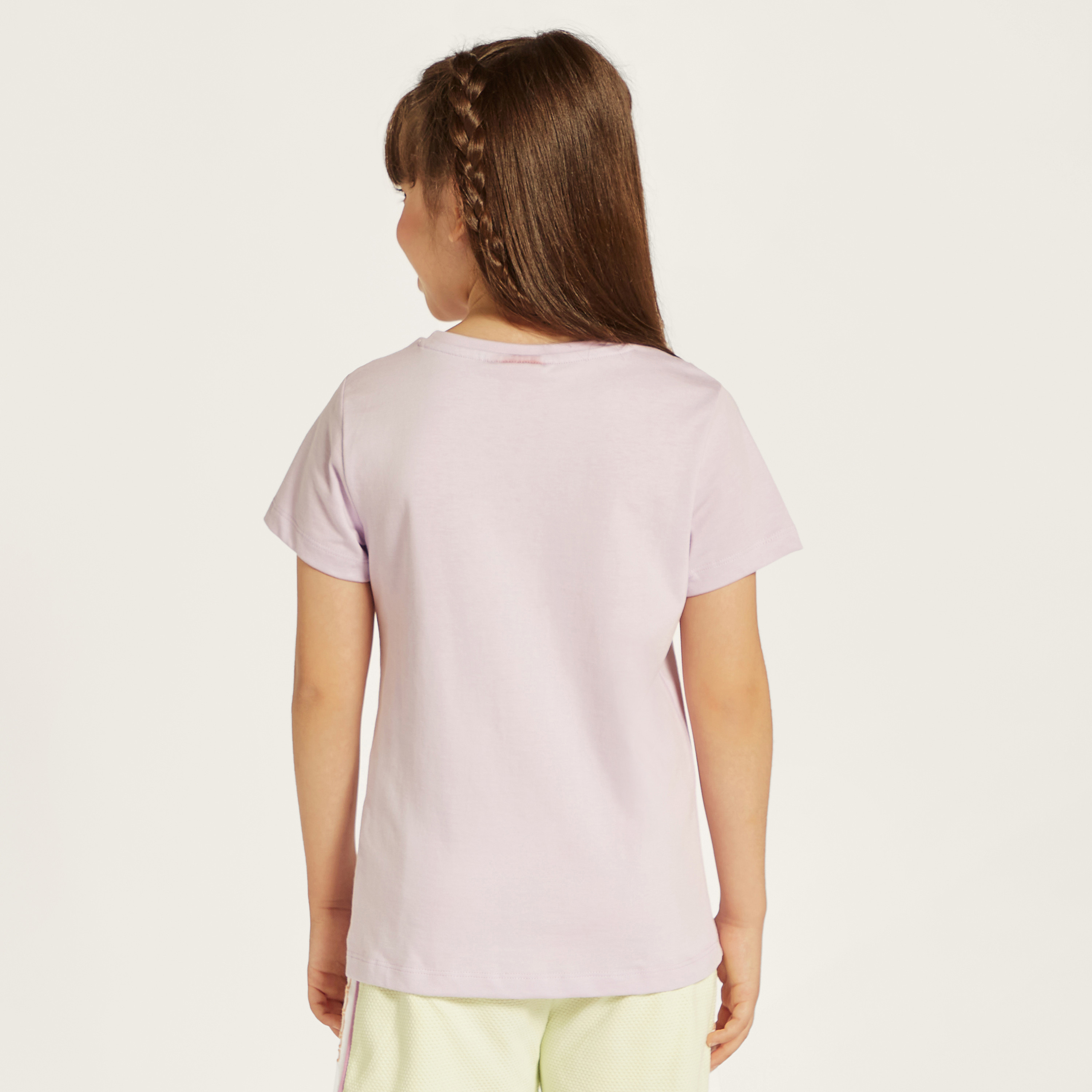 Sanrio Hello Kitty Print Crew Neck T-shirt with Short Sleeves-girls-clothing-schoolwear-tshirts-image-4
