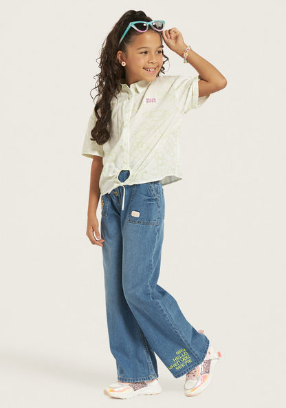 Sanrio Girls' Hello Kitty Print Regular Fit Jeans-Pants-image-0