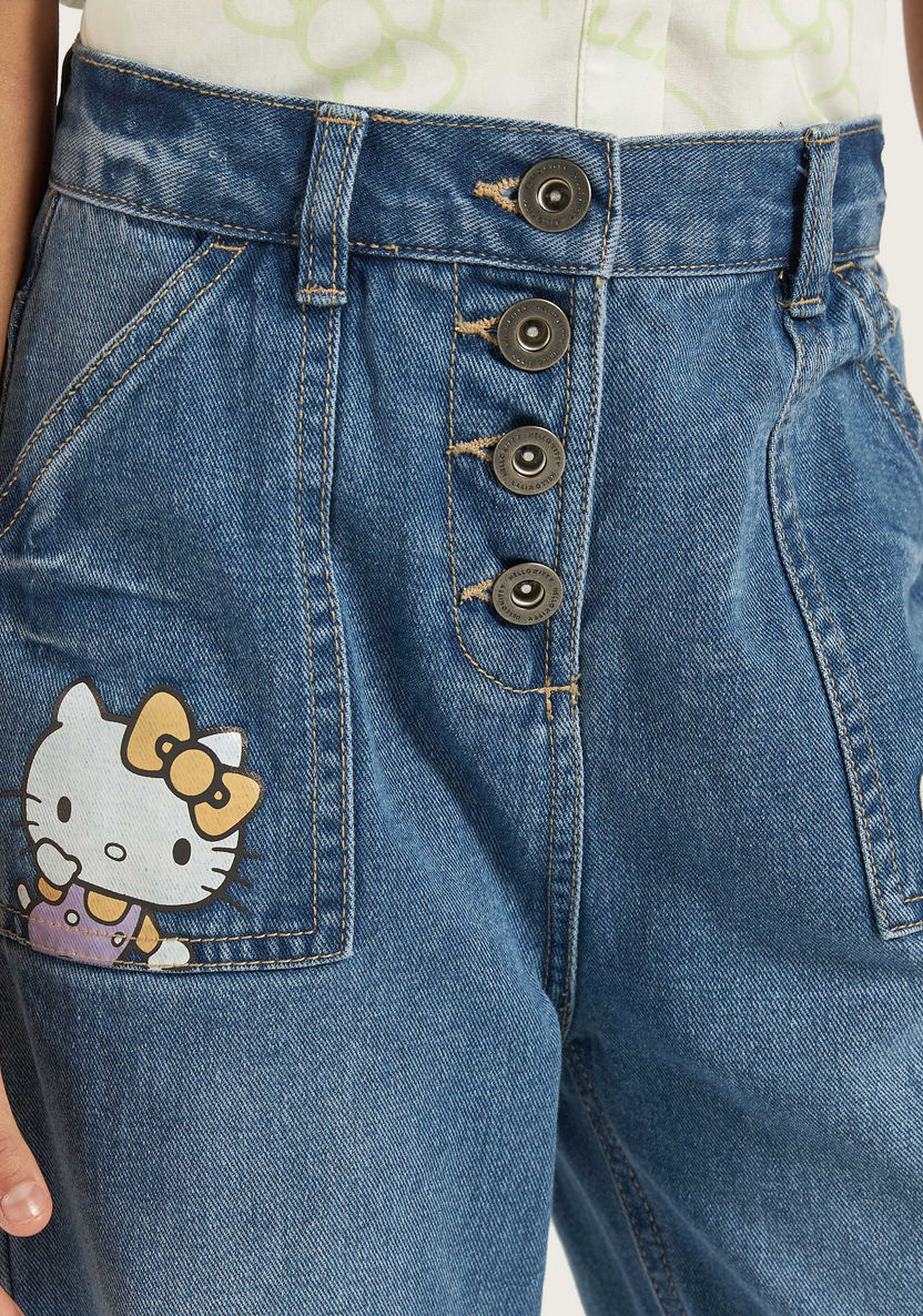 Sanrio Girls' Hello Kitty Print Regular Fit Jeans-Pants-image-2