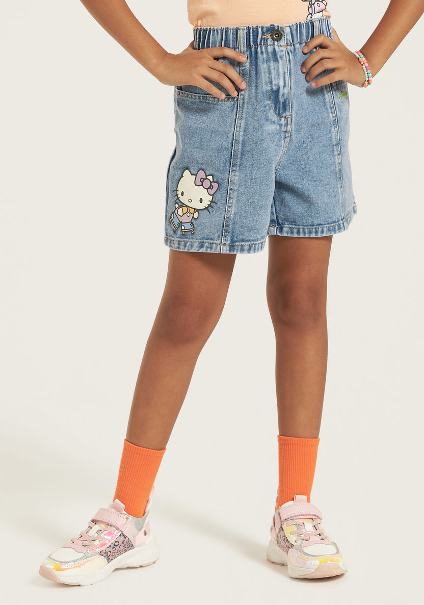 Sanrio Hello Kitty Print Shorts with Pockets-Shorts-image-1
