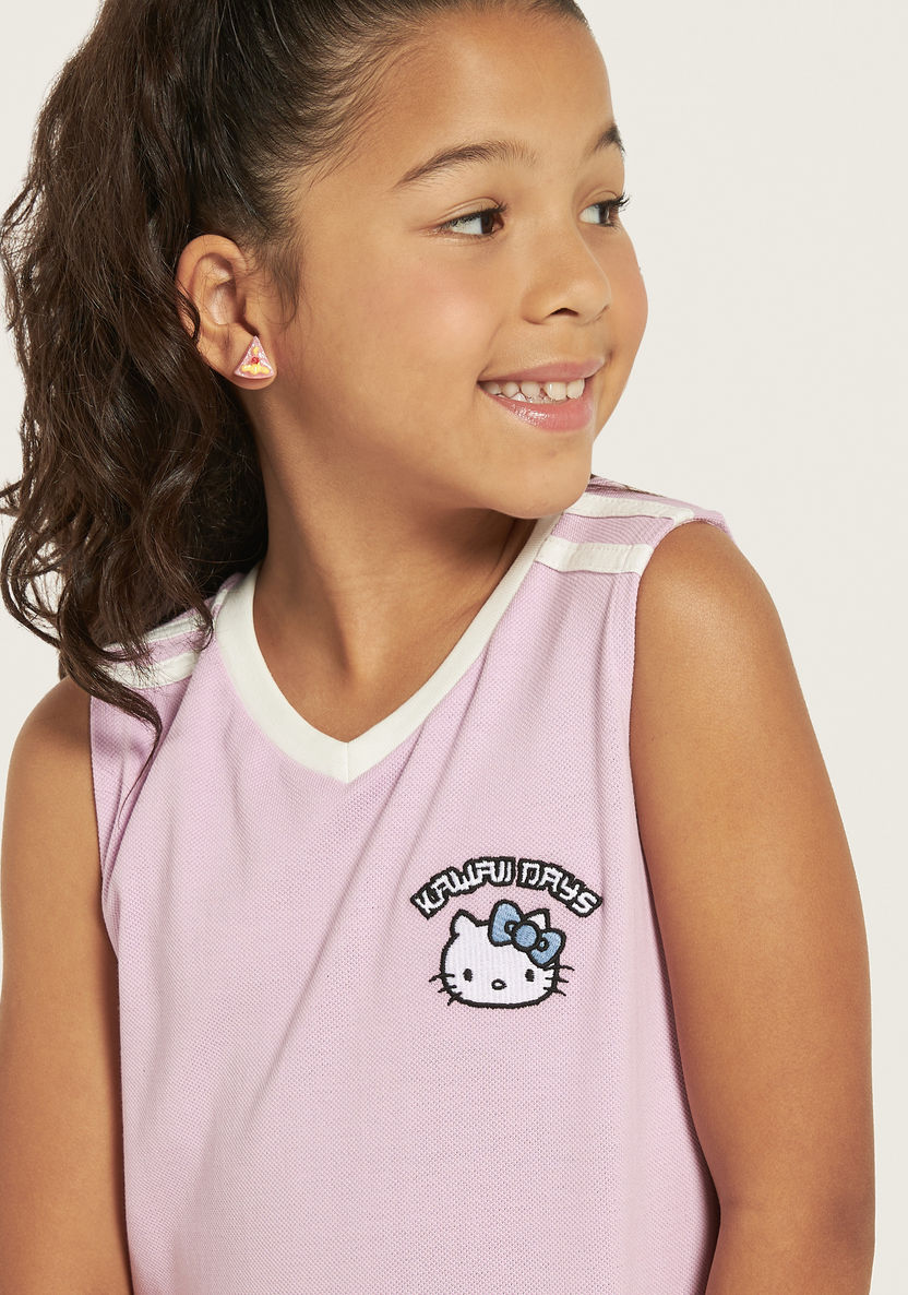 Sanrio Hello Kitty Embroidered Sleeveless Dress-Dresses, Gowns & Frocks-image-2