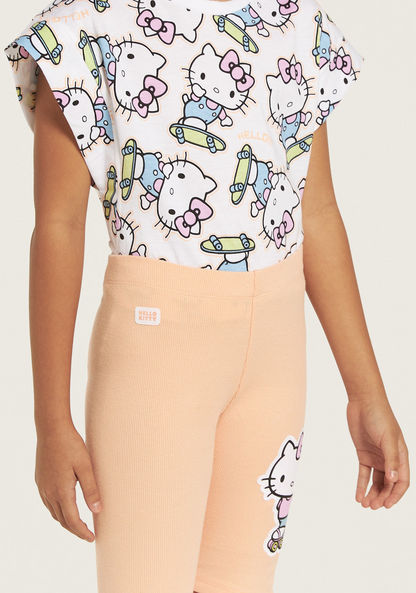 Sanrio Hello Kitty Print T-shirt and Shorts Set-Clothes Sets-image-3