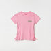 Barbie Embroidered T-shirt with Tie-Up Detail and Short Sleeves-T Shirts-thumbnailMobile-0