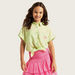 Barbie Detail Short Sleeve Shirt with Button Closure and Pocket-Blouses-thumbnailMobile-1