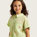 Barbie Detail Short Sleeve Shirt with Button Closure and Pocket-Blouses-thumbnail-2