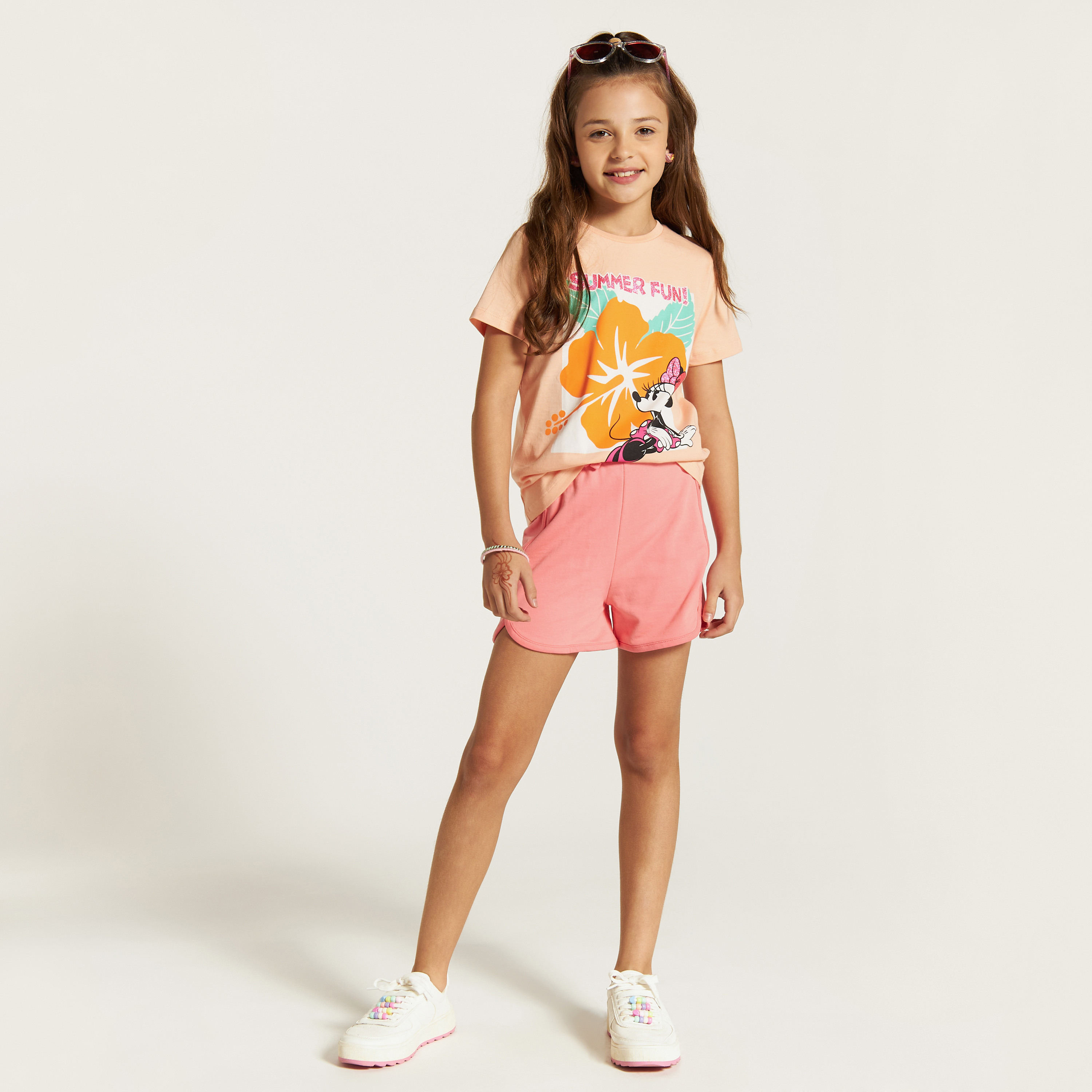 Disney Minnie Mouse Print Crew Neck T-shirt-girls-clothing-tshirts-image-2