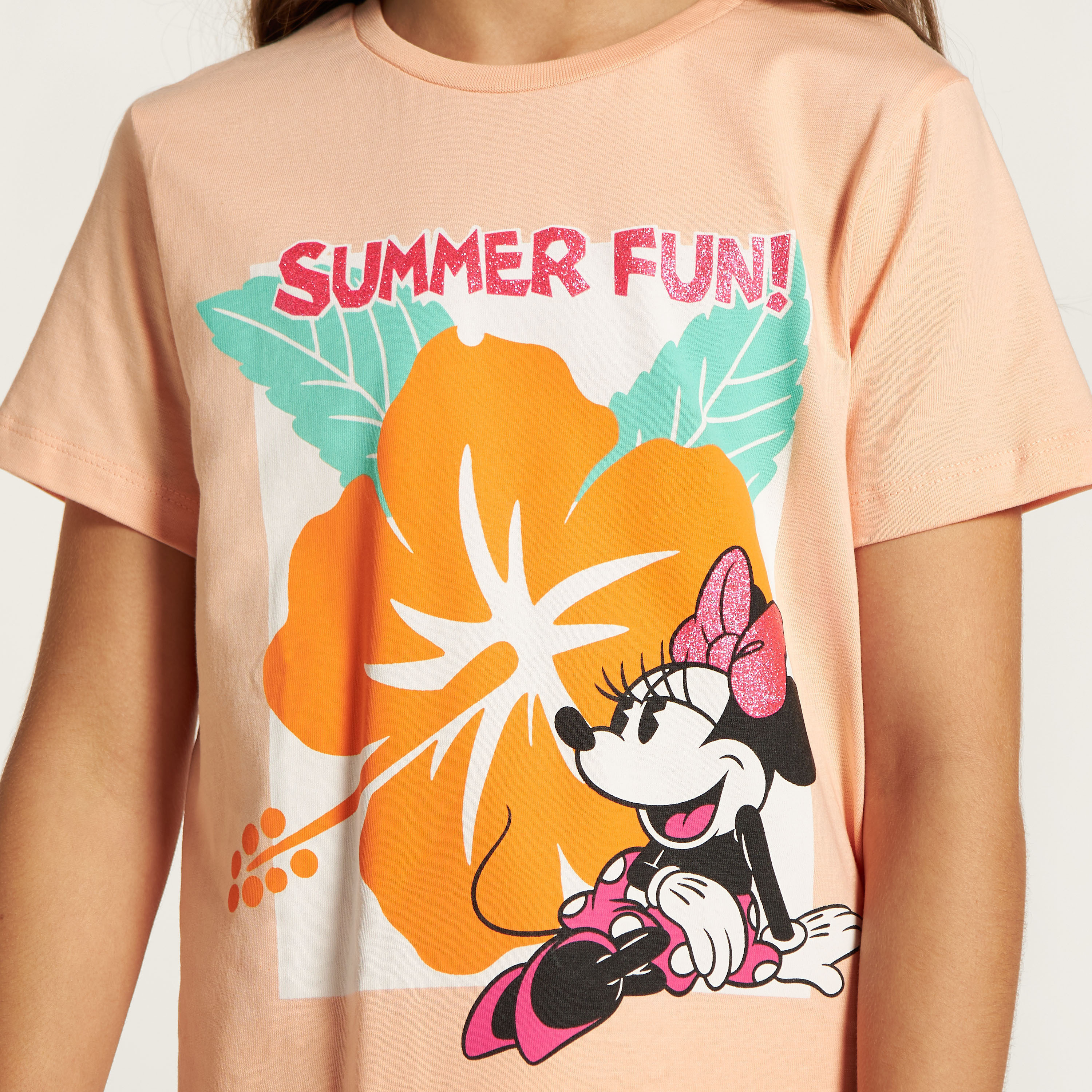Disney Minnie Mouse Print Crew Neck T-shirt-girls-clothing-tshirts-image-3