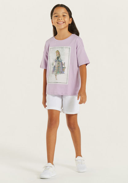 Disney Cinderella Print T-shirt with Crew Neck-T Shirts-image-1