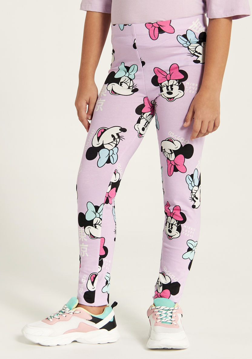 Buy Disney All-Over Minnie Mouse Print Leggings with Elasticated