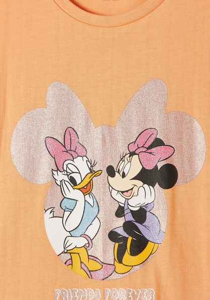 Disney Minnie Mouse and Daisy Duck Glitter Print Drop Waist Dress-Dresses%2C Gowns and Frocks-image-1