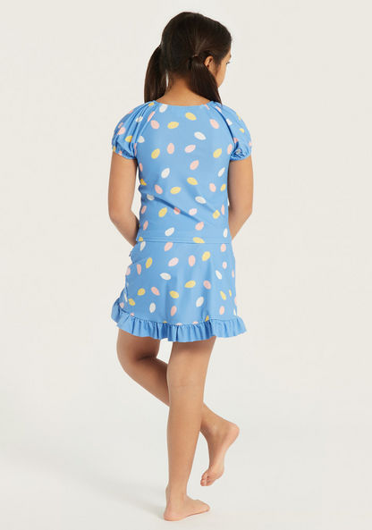 Disney Minnie Mouse Print Top and Skirt Set-Swimwear-image-4