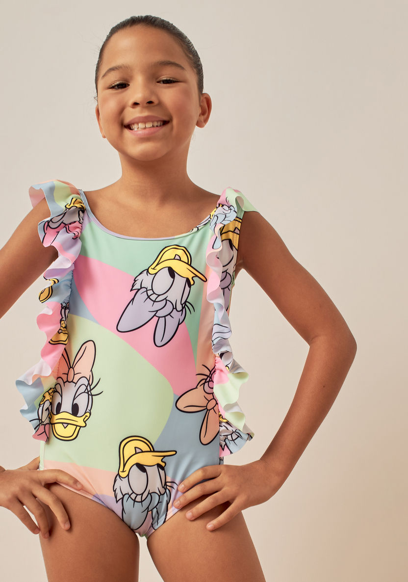 Disney All-Over Daisy Duck Print Swimsuit and Skirt Set-Swimwear-image-2