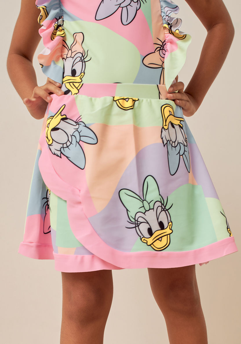 Disney All-Over Daisy Duck Print Swimsuit and Skirt Set-Swimwear-image-3