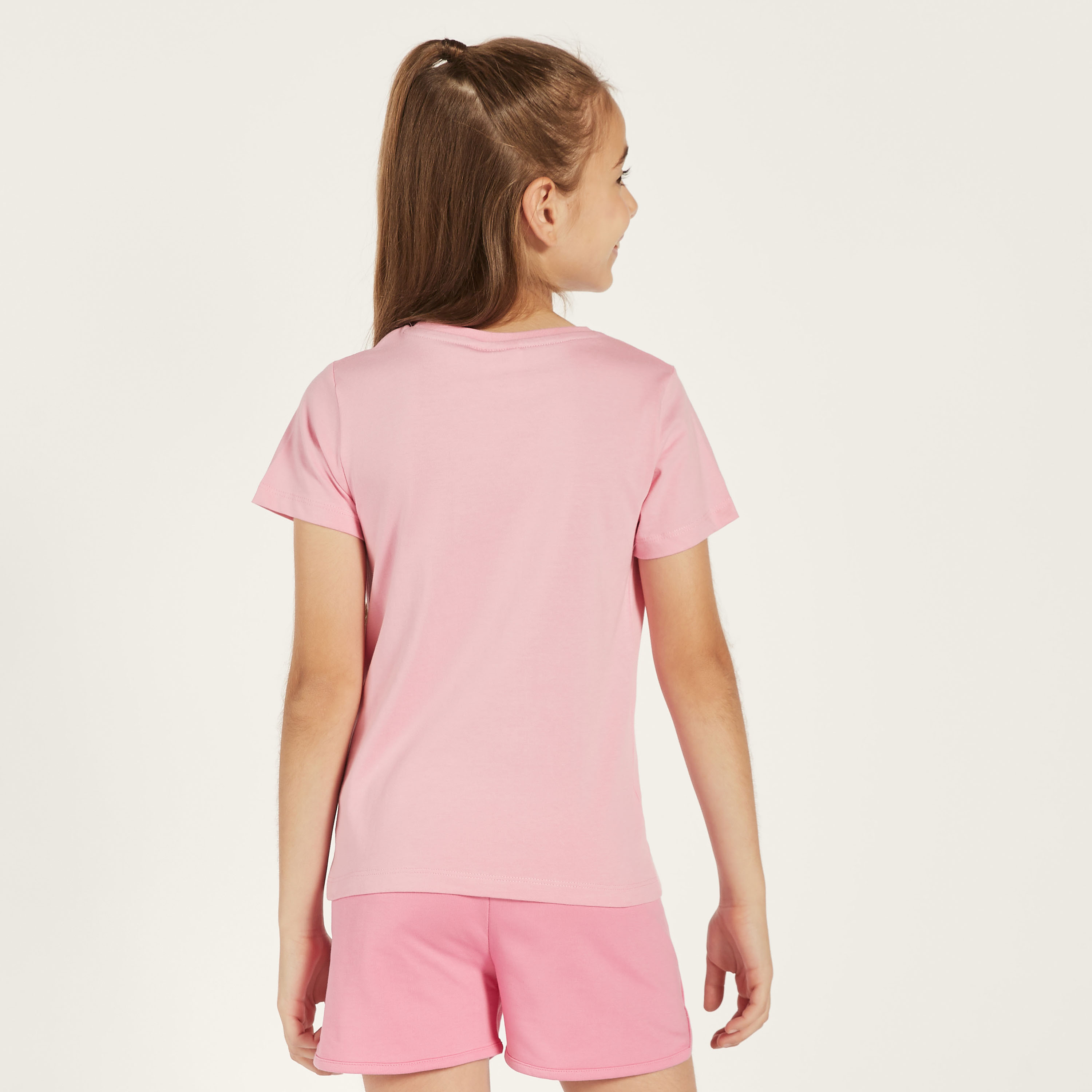 Smurfette Print T-shirt with Glitter Detail-girls-clothing-schoolwear-tshirts-image-4
